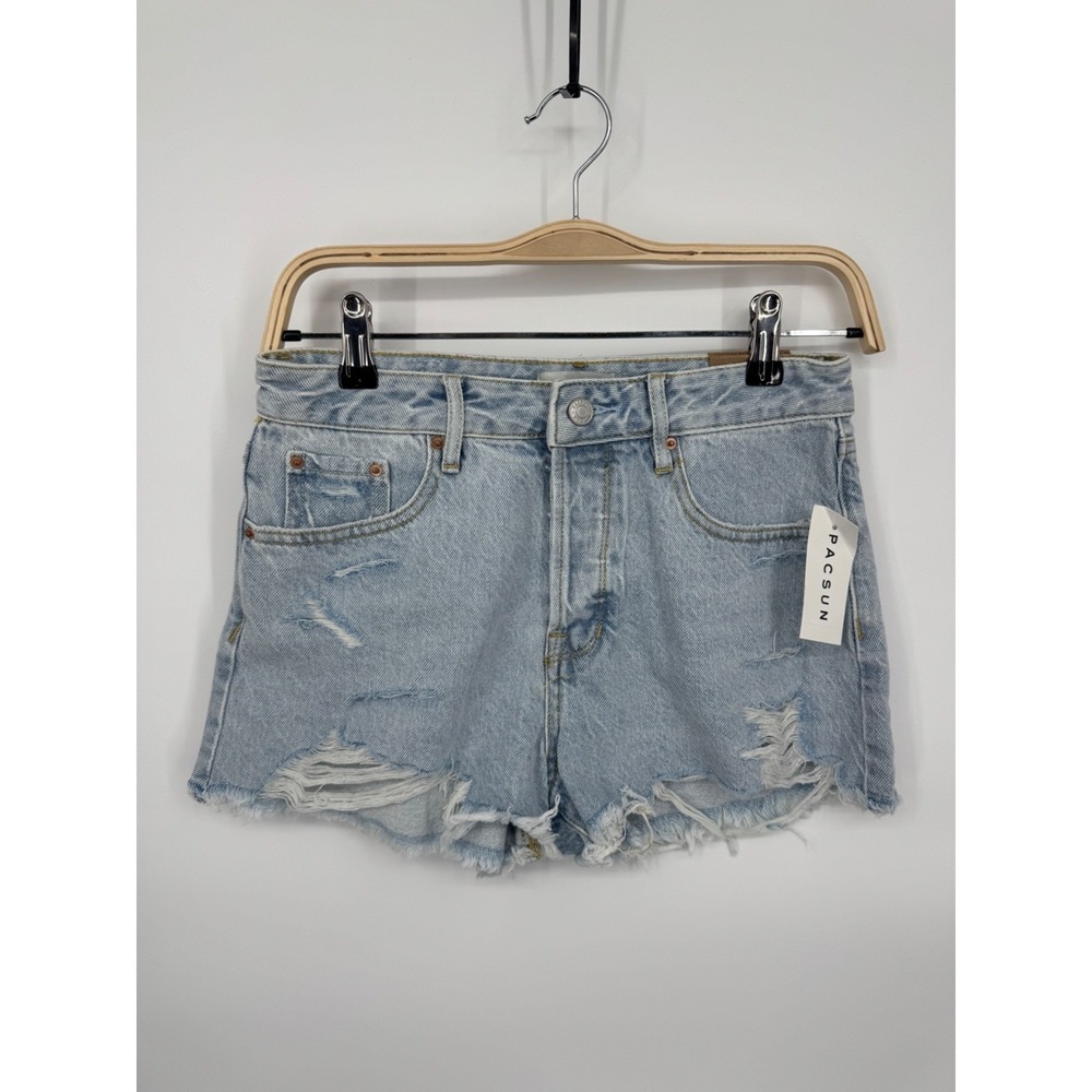 NWT‎ Pascon Cut Off Shorts Women's 26 Hayden Blue Light Wash Distressed Hipster